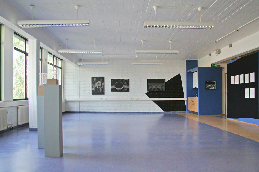 CAVE 2, Acrylfarbe, Wandbild, 'b/w_borderline', montanaberlin@galleria espoonsilta / temporary space PERTIK, Tapiola/Helsinki, 2011