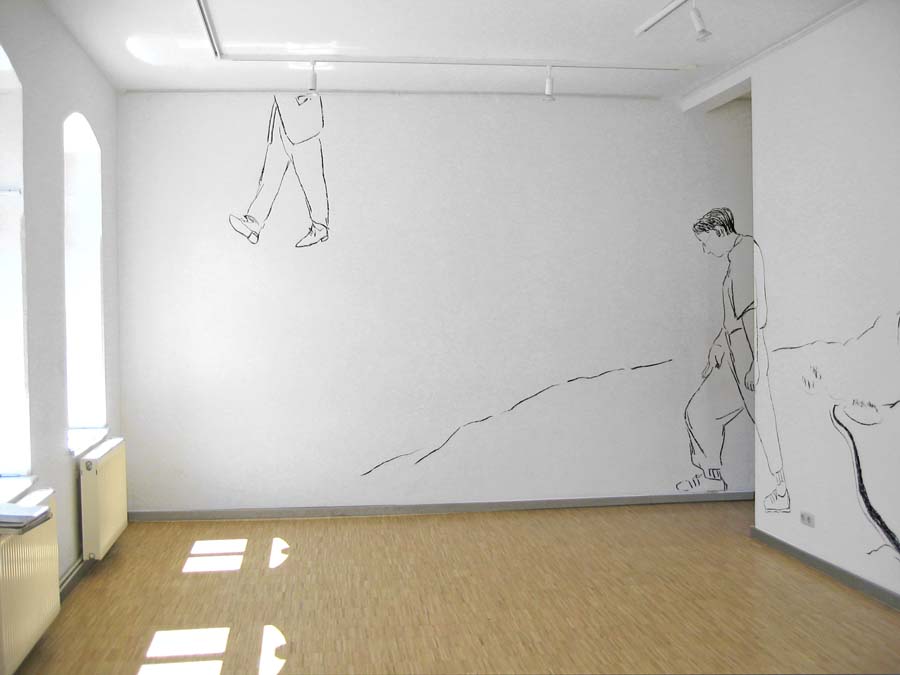 ÜBER LAND, Kohlestift, Galerie im Kunsthaus, Erfurt, 2005