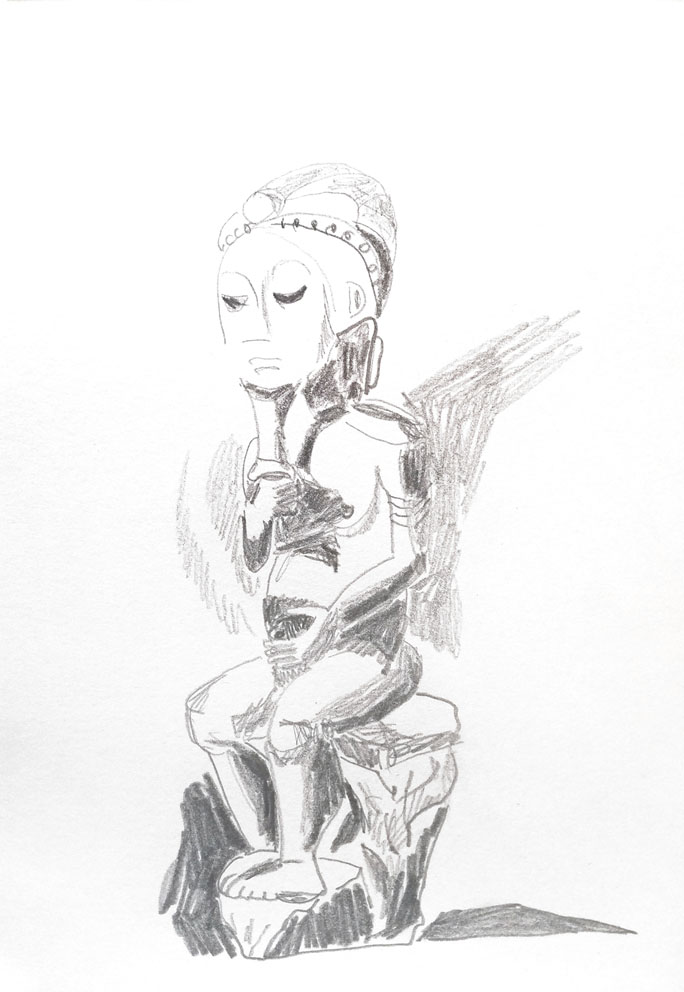La Reine, 29,5 x 20,8 cm, pencil / paper, 2021r