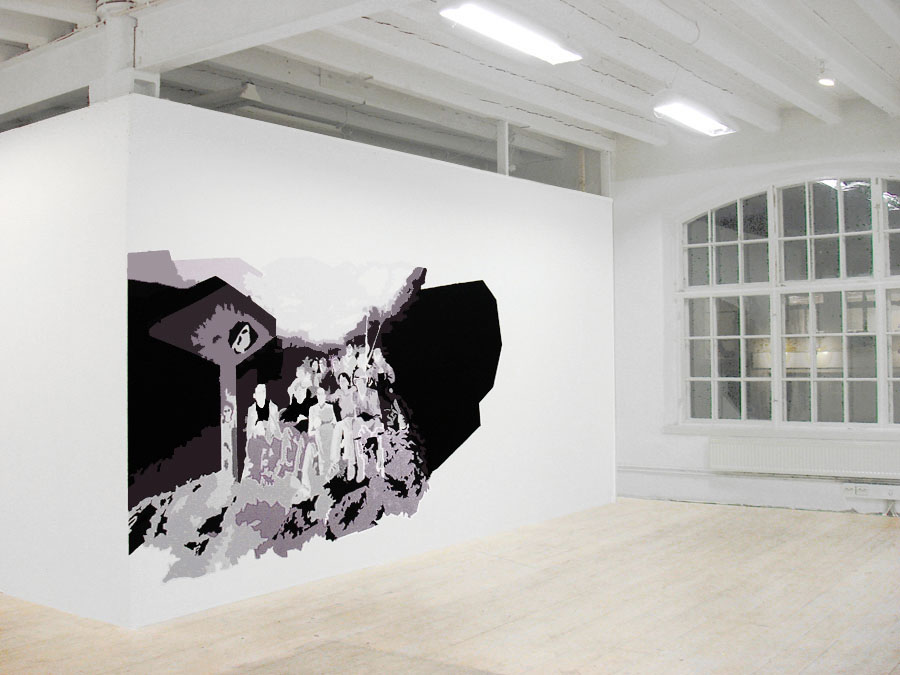 CAVE, Acrylfarbe, Wandbild, 'light strike', montanaberlin, studio44, Stockholm, 2009